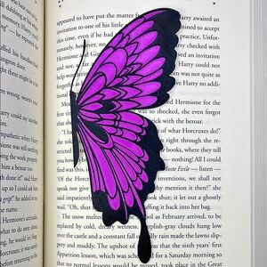 Purple and Black 3D Printed Butterfly Bookmark